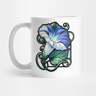 Art Nouveau Morning Glory September Birth Month Flower Mug